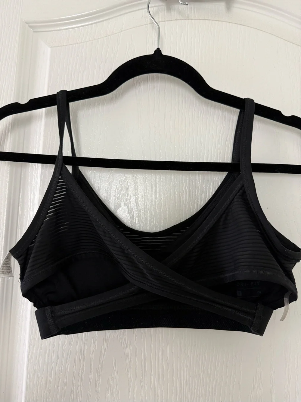 Nike Black Striped Racerback Sports Bra